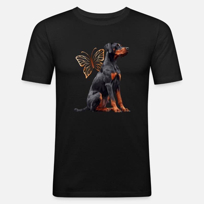 Dobermann - Männer Slim Fit T-Shirt - Schwarz