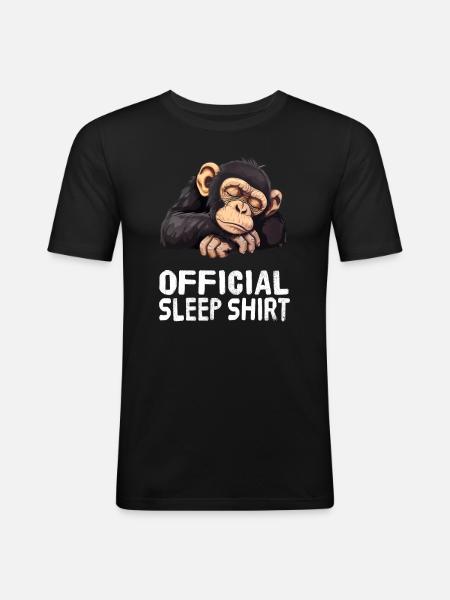Official Sleep Shirt Monkey - Men's Slim Fit T-Shirt - black