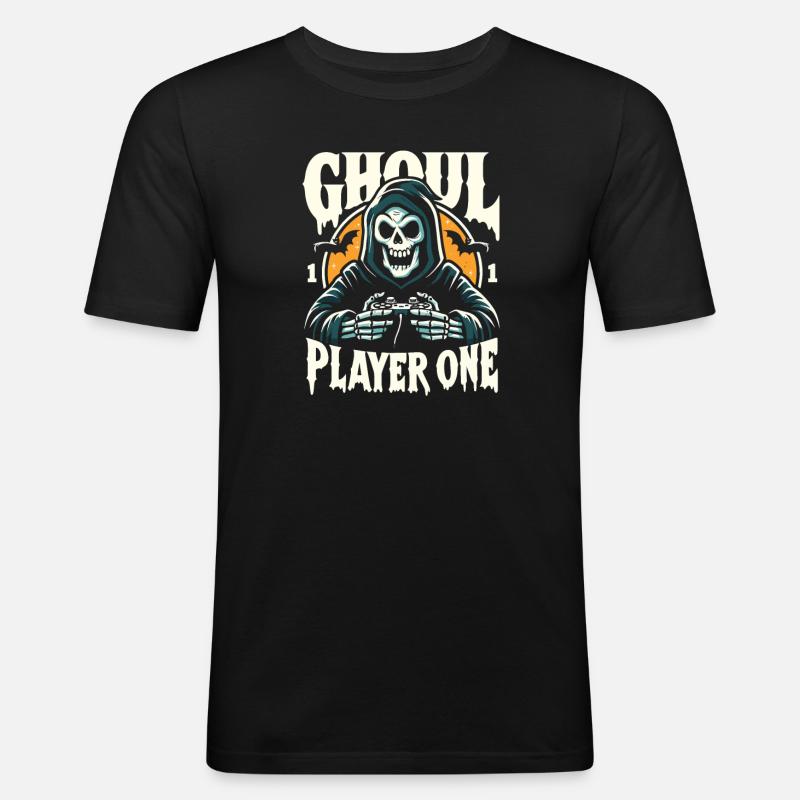 Ghoul Player One-design - Männer Slim Fit T-Shirt - Schwarz