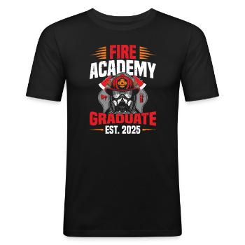 Fire Academy Graduate Est 2025 - Men's Slim Fit T-Shirt - black - Front - Nik (191cm)