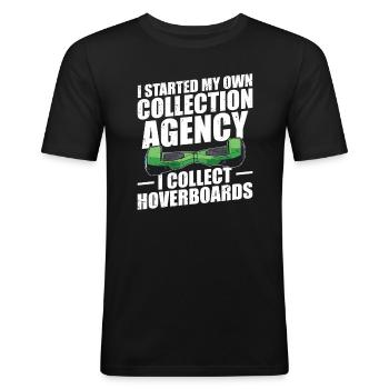 J’ai créé ma propre agence de recouvrement. Je - T-shirt près du corps Homme - noir - Devant - Nik (191cm)