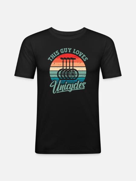 This guy loves unicycles - Men's Slim Fit T-Shirt - black