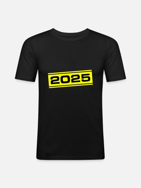 2025 year - Men's Slim Fit T-Shirt - black