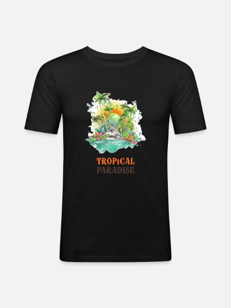 Tropical Paradise - Men's Slim Fit T-Shirt - black