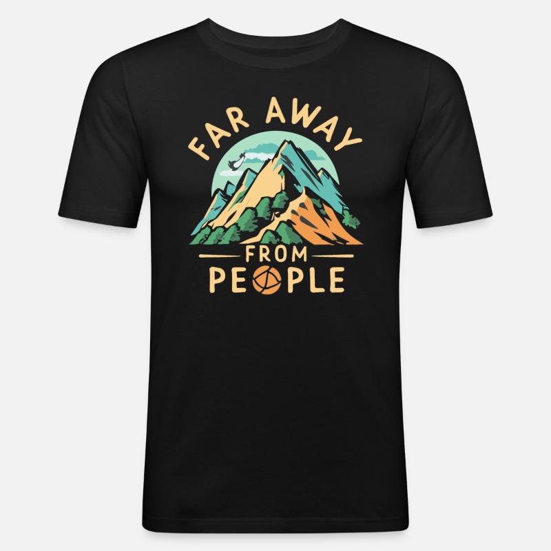Bergsteigen - Männer Slim Fit T-Shirt - Schwarz