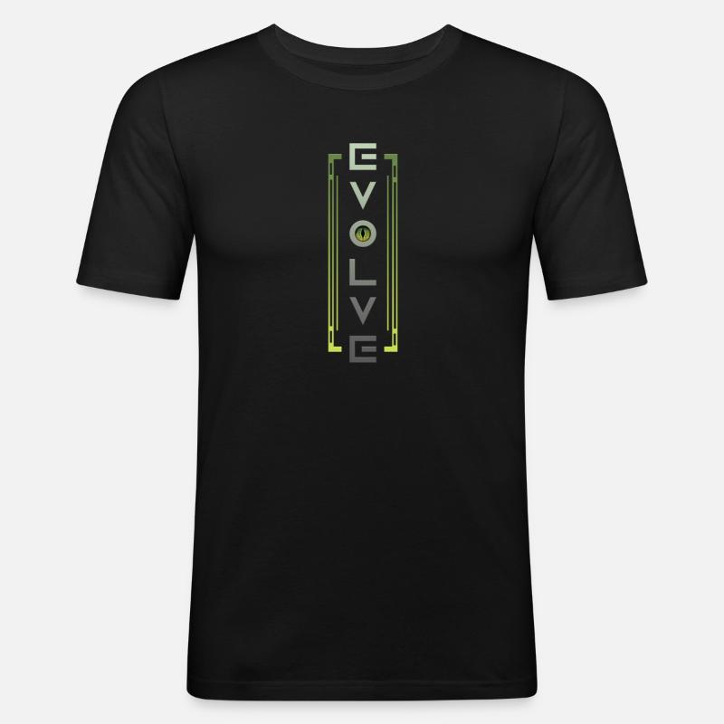 Evolutionärer Blick - Männer Slim Fit T-Shirt - Schwarz