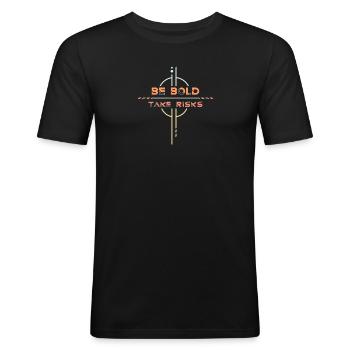 Bold Risks: Forge Your Path - Men's Slim Fit T-Shirt - black - Front - Nik (191cm)