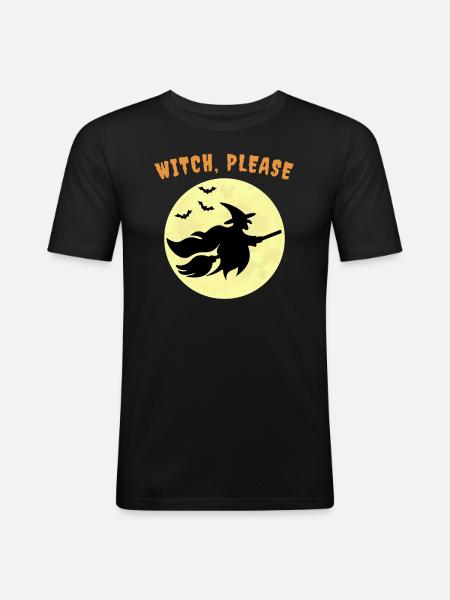 Witch, Please Halloween - Men's Slim Fit T-Shirt - black