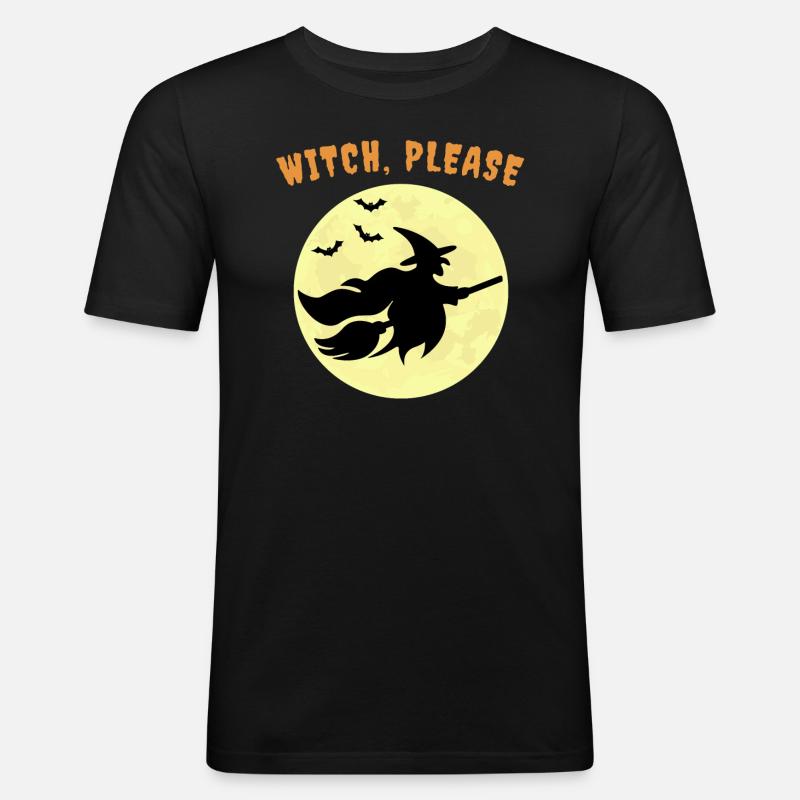 Hexe, bitte Halloween - Männer Slim Fit T-Shirt - Schwarz