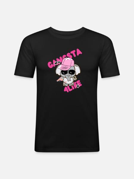 Gangsta 4Life - Men's Slim Fit T-Shirt - black