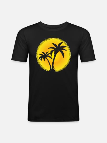 Sun Palm - Men's Slim Fit T-Shirt - black