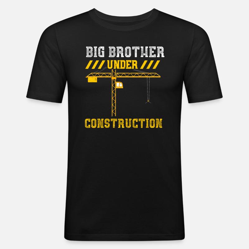 Big Brother Under Construction - Männer Slim Fit T-Shirt - Schwarz