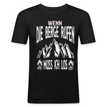 When the mountains call - Men's Slim Fit T-Shirt - black - Front - Nik (191cm)