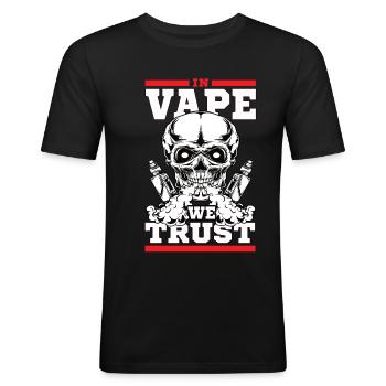 En vape, nous avons confiance - T-shirt près du corps Homme - noir - Devant - Nik (191cm)