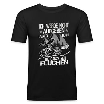I will not give up - Men's Slim Fit T-Shirt - black - Front - Nik (191cm)