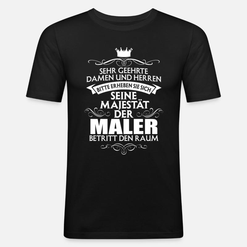 MALER - Männer Slim Fit T-Shirt - Schwarz