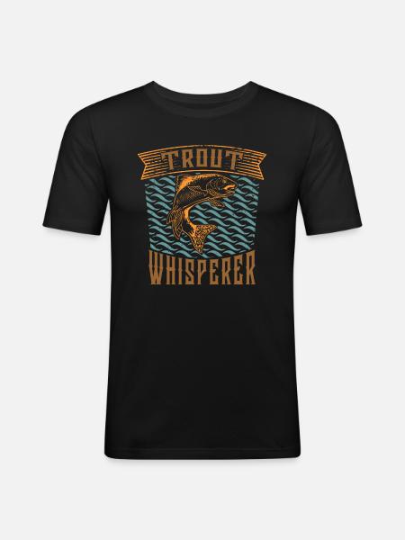 Trout Whisperer - Cool trout angler - Men's Slim Fit T-Shirt - black