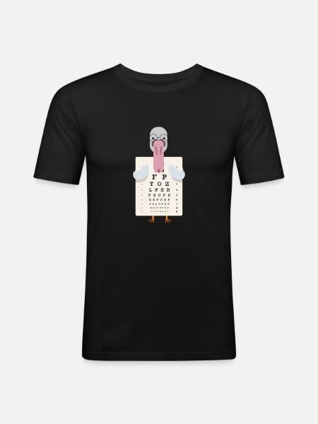 Swan with eye chart eye test - Men's Slim Fit T-Shirt - black