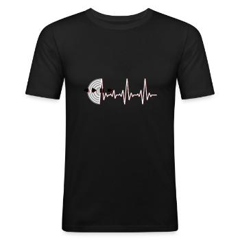 Vinyl record - Men's Slim Fit T-Shirt - black - Front - Nik (191cm)