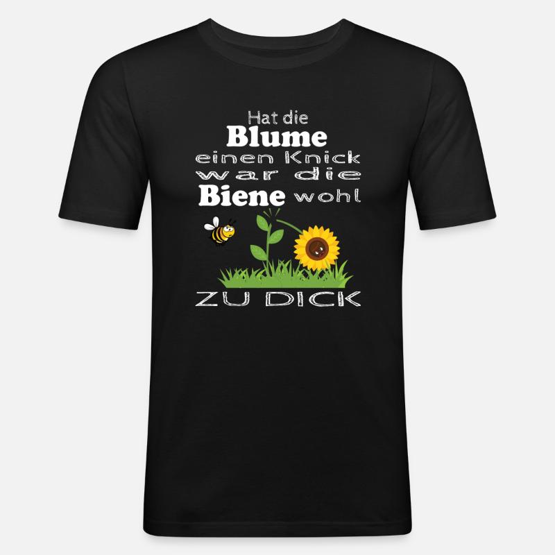 Blume Knick Biene Dick - Männer Slim Fit T-Shirt - Schwarz