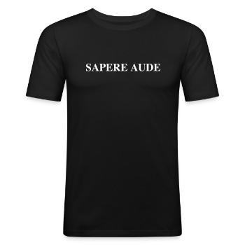 Sapere Aude Philosophe Immanuel Kant Livre - T-shirt près du corps Homme - noir - Devant - Nik (191cm)