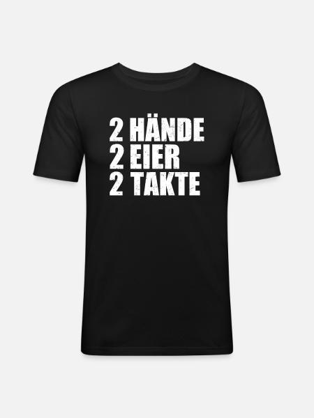 Zweitakt Moped Motorrad 2 Takt Eier Otto Motor - Männer Slim Fit T-Shirt - Schwarz