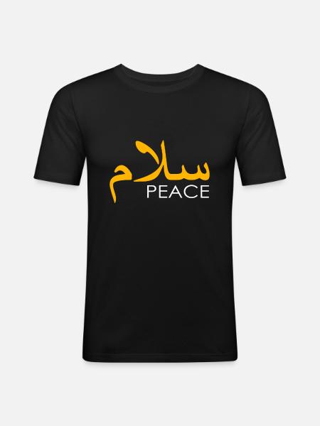 Salam Peace - T-shirt près du corps Homme - noir