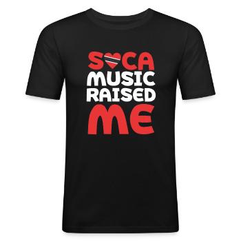 Soca Music is Life Trinidad and Tobago Trini - T-shirt près du corps Homme - noir - Devant - Nik (191cm)