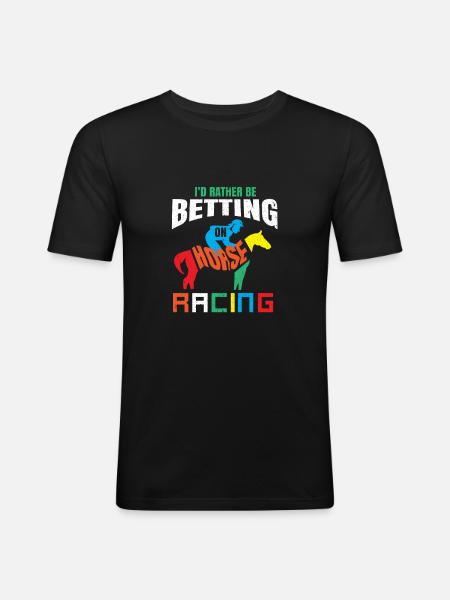 Courses hippiques Hippodromes - T-shirt près du corps Homme - noir