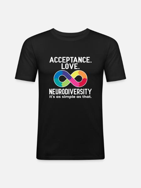 Neurodiversitet Neurodiversity autistisk autisme - Herre Slim Fit T-Shirt - sort
