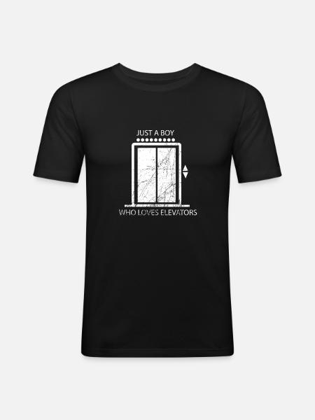 Fahrstuhl Elevator Paternosteraufzug Paternoster - Men's Slim Fit T-Shirt - black