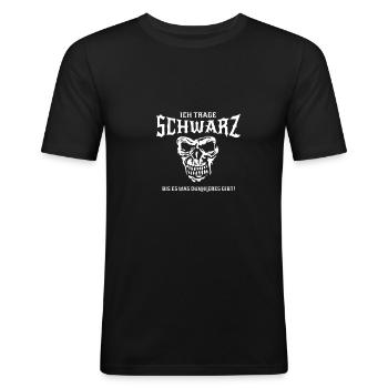Schwarze Kleidung Gothik Emo Rock - Männer Slim Fit T-Shirt - Schwarz - Vorne - Nik (191cm)