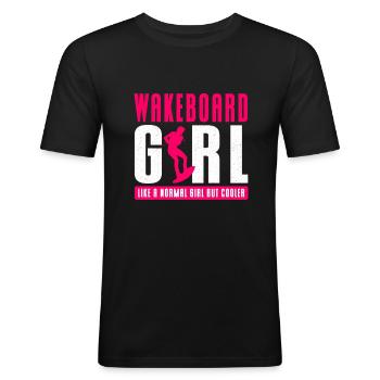 Wakeboarder Wakeboarden Wasserski Wakeboard Surfen - Männer Slim Fit T-Shirt - Schwarz - Vorne - Nik (191cm)