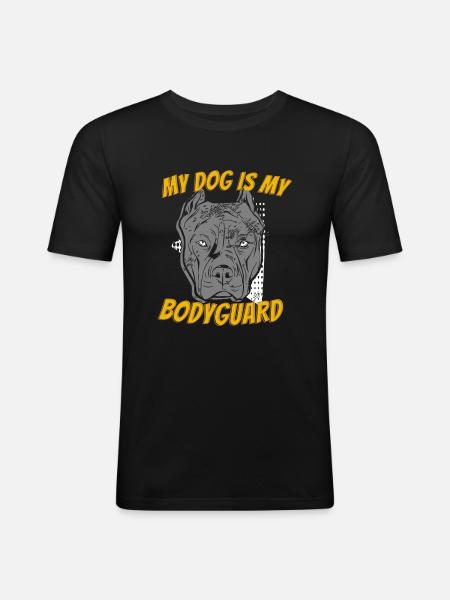 Pitbull américain Bully - T-shirt près du corps Homme - noir