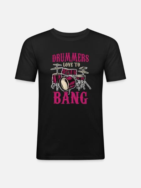 Drummer Drums - Men's Slim Fit T-Shirt - black