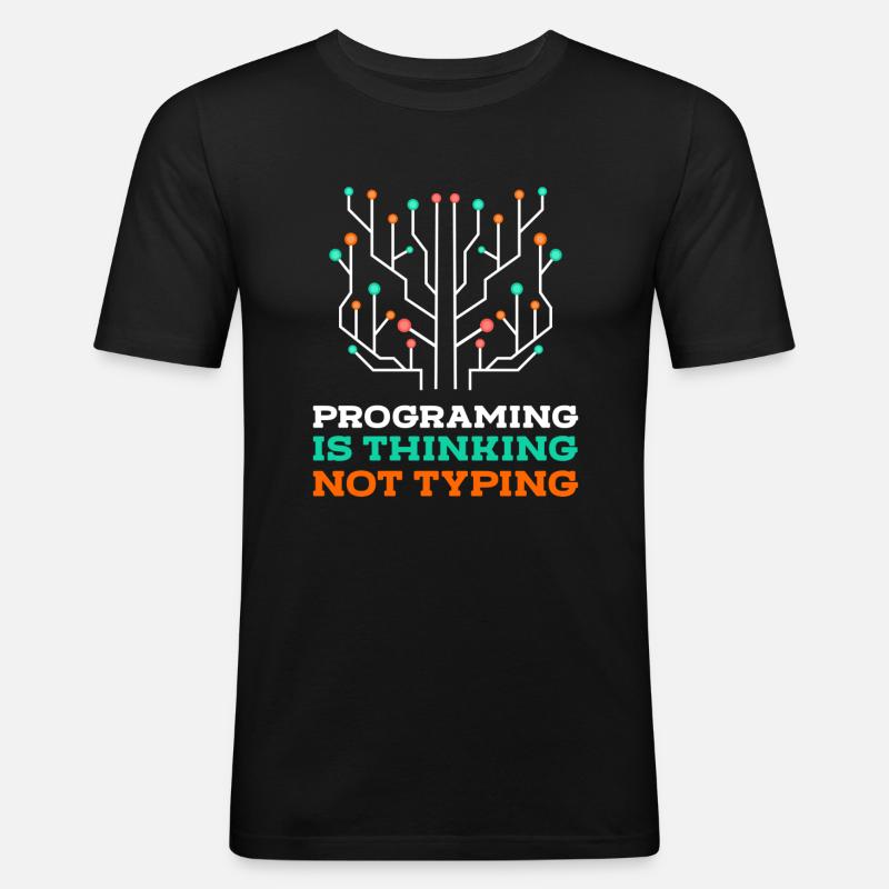 Programmeur Coder Nerd - T-shirt près du corps Homme - noir