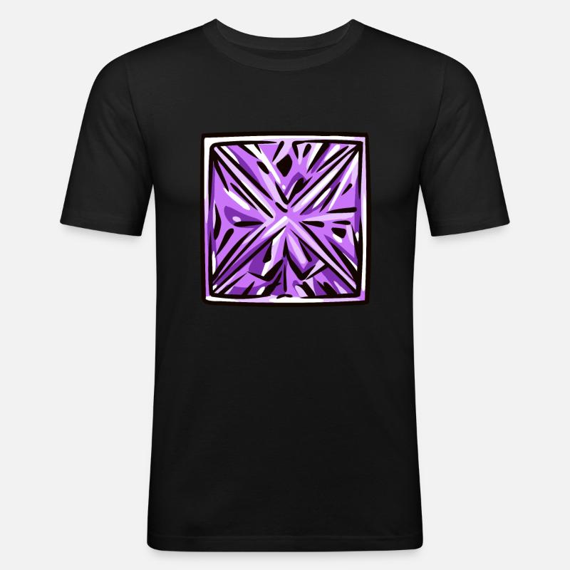 Diamant Edelstein - Männer Slim Fit T-Shirt - Schwarz