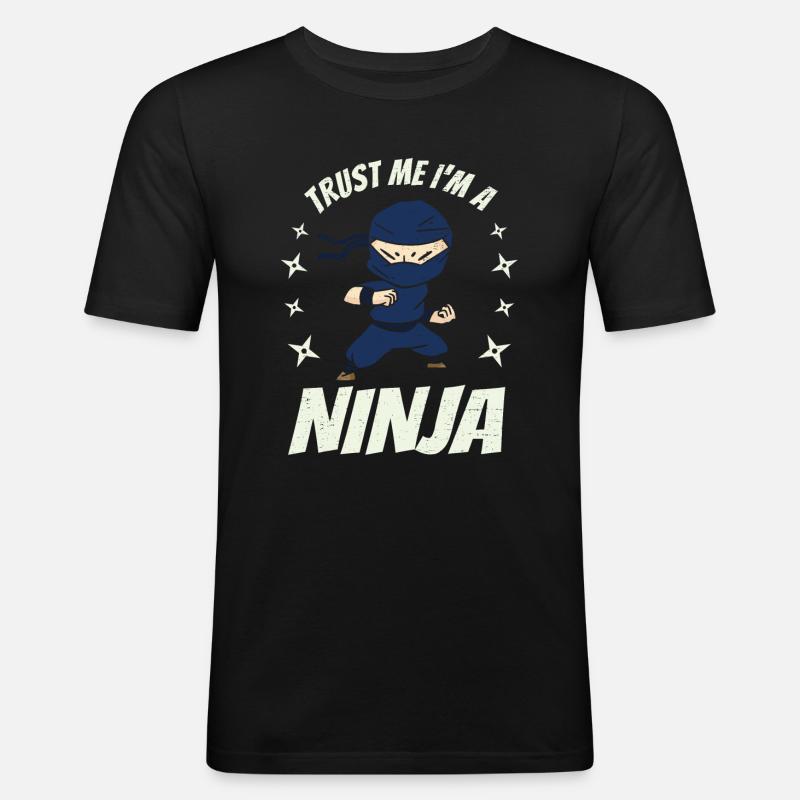 Ich bin ein Ninja - Männer Slim Fit T-Shirt - Schwarz