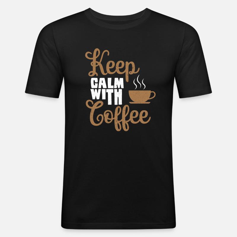 Kaffee Freunde Kaffeetrinker Kaffee trinken - Männer Slim Fit T-Shirt - Schwarz