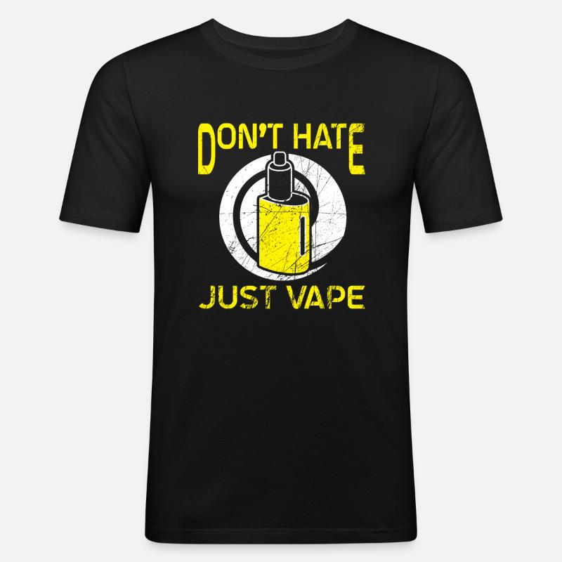 Elektro Zigarette E-Zigarette E-Shisha Vape - Männer Slim Fit T-Shirt - Schwarz
