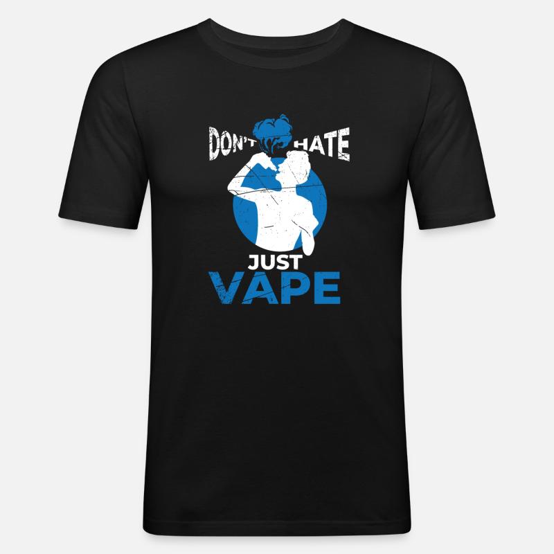Elektro Zigarette E-Zigarette E-Shisha Vape - Männer Slim Fit T-Shirt - Schwarz