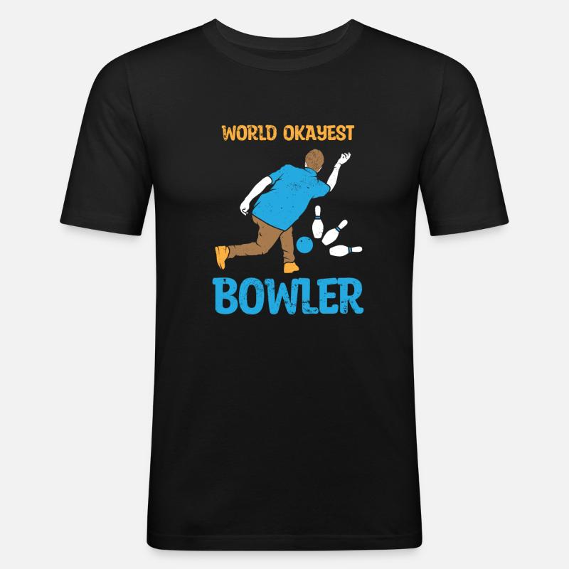 Bowling Bowlingkugel Bowlingbahn Strike - Männer Slim Fit T-Shirt - Schwarz