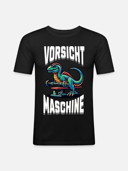 Gym Shirt – Beware Machine - Men's Slim Fit T-Shirt - black