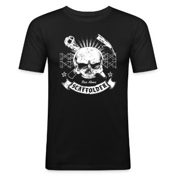 Gerüstbauer - Männer Slim Fit T-Shirt - Schwarz - Vorne - Nik (191cm)