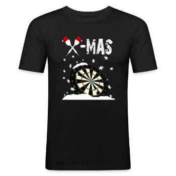 X MAS Dartboard - Männer Slim Fit T-Shirt - Schwarz - Vorne - Nik (191cm)