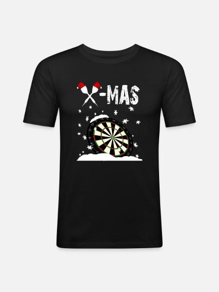 X MAS Dartboard - Men's Slim Fit T-Shirt - black