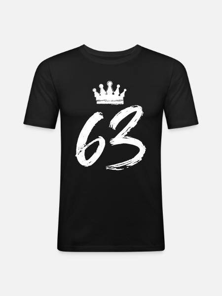 63 Couronne numérique - T-shirt près du corps Homme - noir