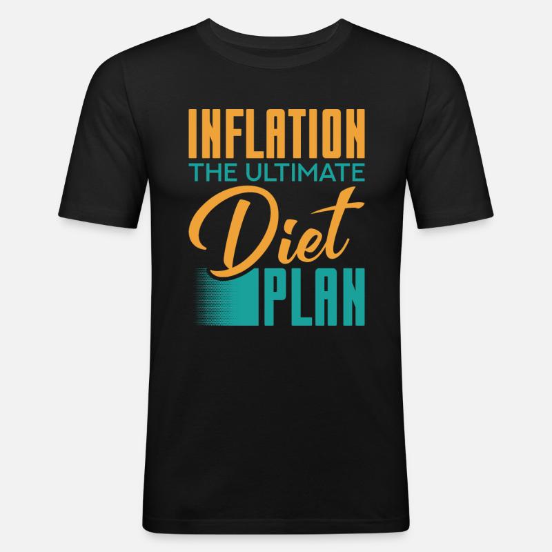 Inflation Der ultimative Diätplan - Männer Slim Fit T-Shirt - Schwarz