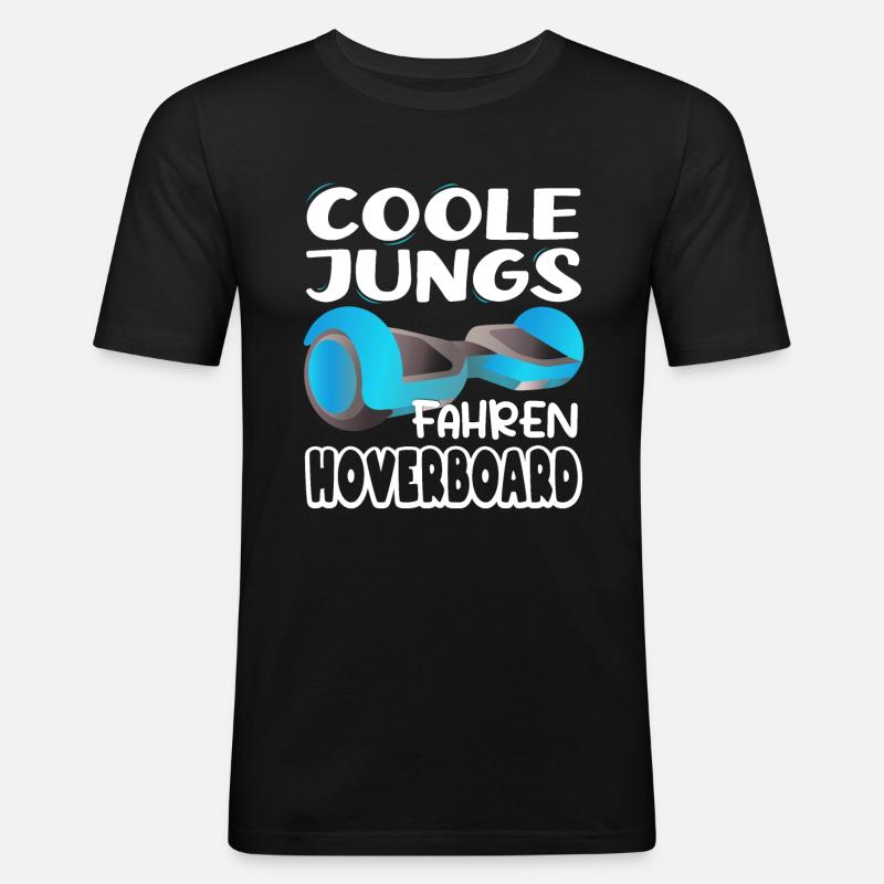 Hoverboarding Coole Jungs fahren Hoverboard - Männer Slim Fit T-Shirt - Schwarz