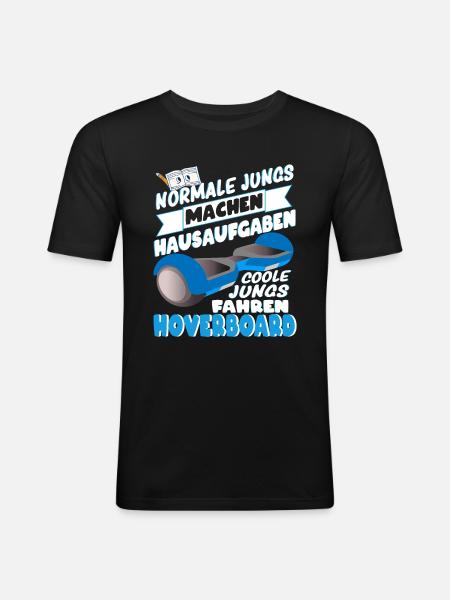 Hoverboard Coole Jungs fahren Hoverboard - Männer Slim Fit T-Shirt - Schwarz